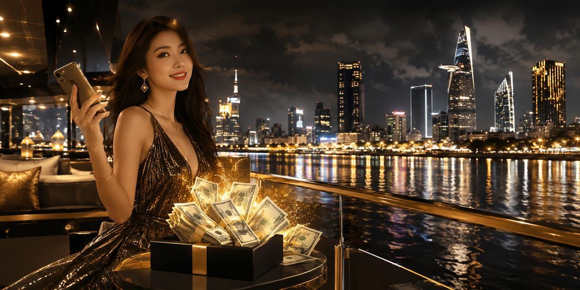 Người dùng Việt xem danh mục casino trên màn hình di động trong không gian đô thị hiện đại