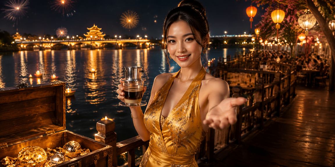 Người dùng tại Huế xem thông tin ứng dụng và thanh toán trong quán cà phê